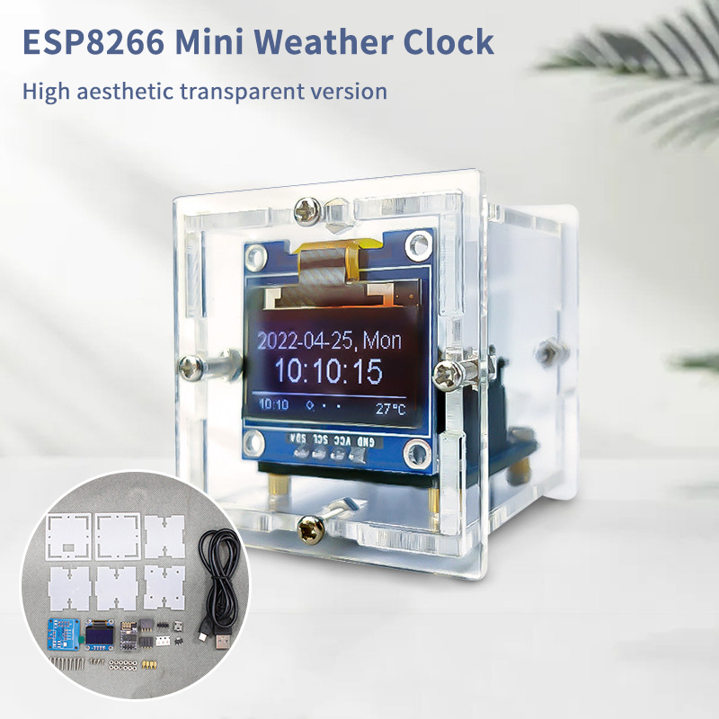 Kit Jam Cuaca Mini ESP8266 Pro - Diy Electronics Soldering Kit ulasan dan harga