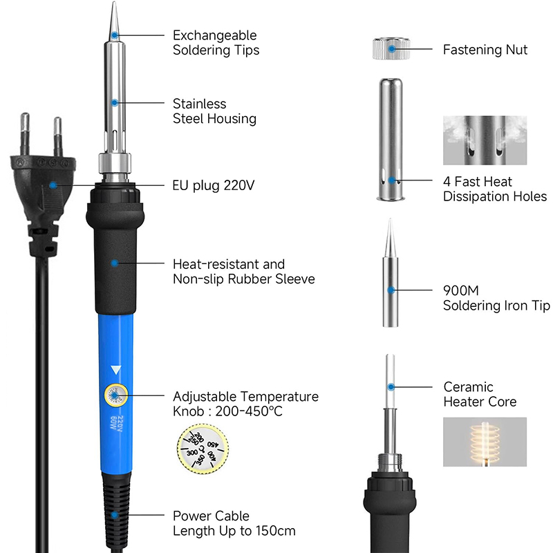 Set Alat Solder 220V 60W denga - Diy Electronics Tools ulasan dan harga