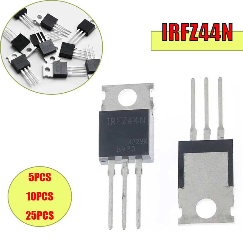 5/10/25 Buah IRFZ44N TO-220 IR - Mosfet Transistor Set ulasan dan harga