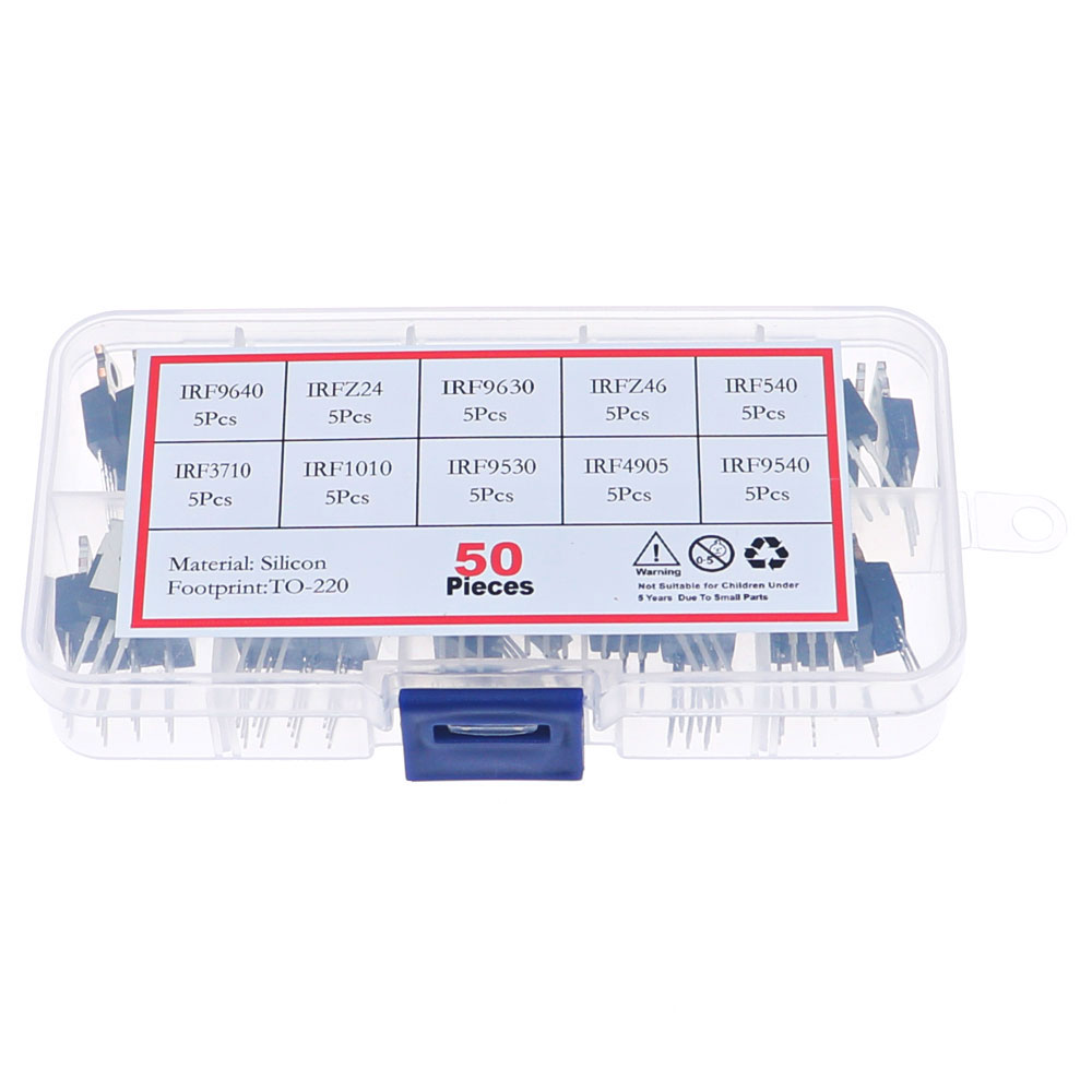 50 Buah 10 Nilai Kotak Kit Tra - Mosfet Transistor Set ulasan dan harga