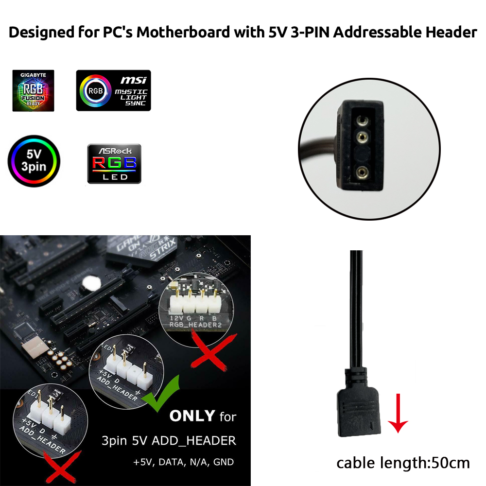 Header 5V ARGB 3Pin untuk Asus - Diy Electronics Case ulasan dan harga